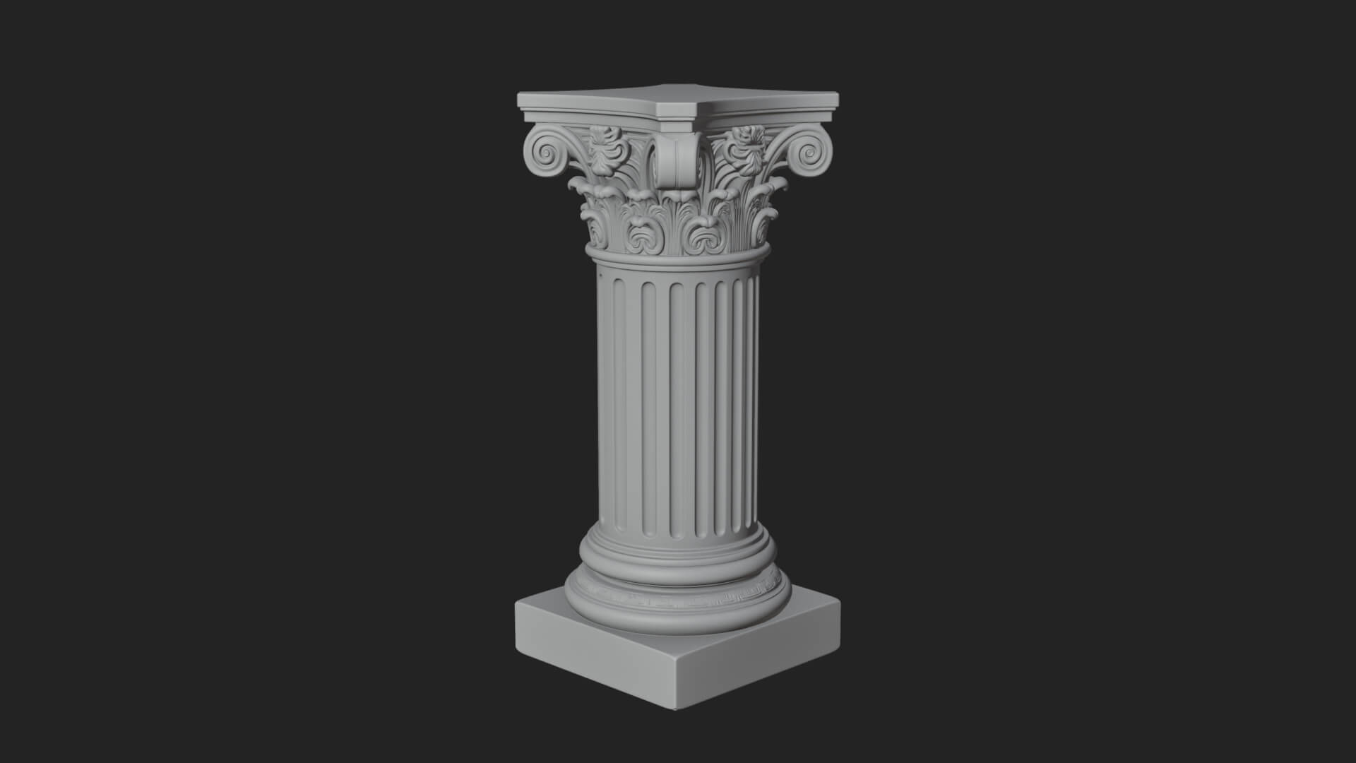 Fluted Classical Column Design 3 3D Print Model 3D Model
