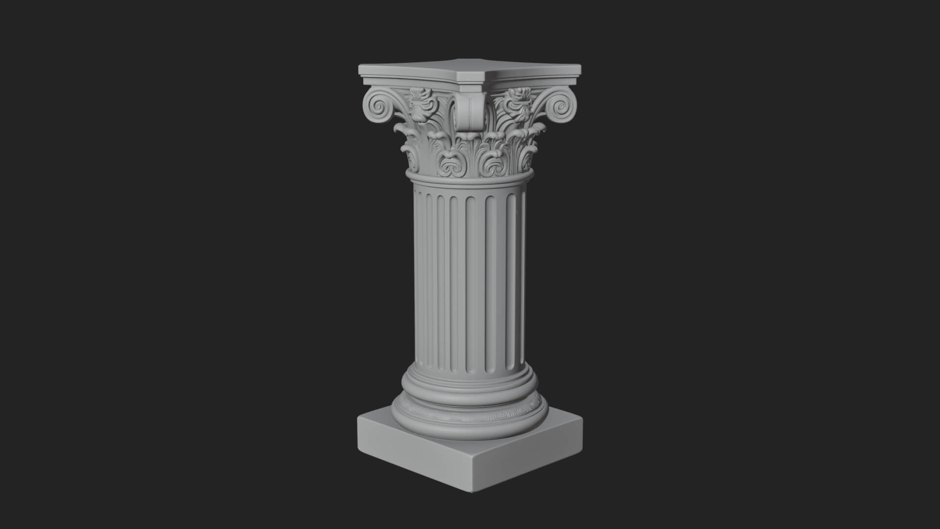 Fluted Classical Column Design 3 3D Print Model 3D Model