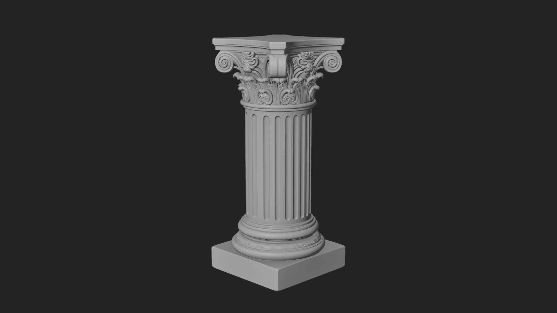 Fluted Classical Column Design 3 3D Print Model 3D Model