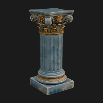 Fluted Classical Column Design 3 3D Print Model