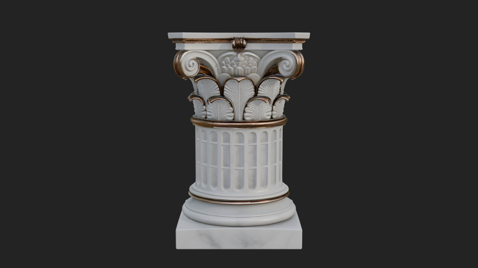 Fluted Classical Column Design 4 3D Print Model 3D Model