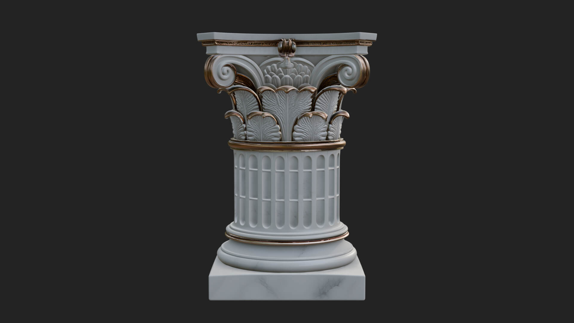 Fluted Classical Column Design 4 3D Print Model 3D Model