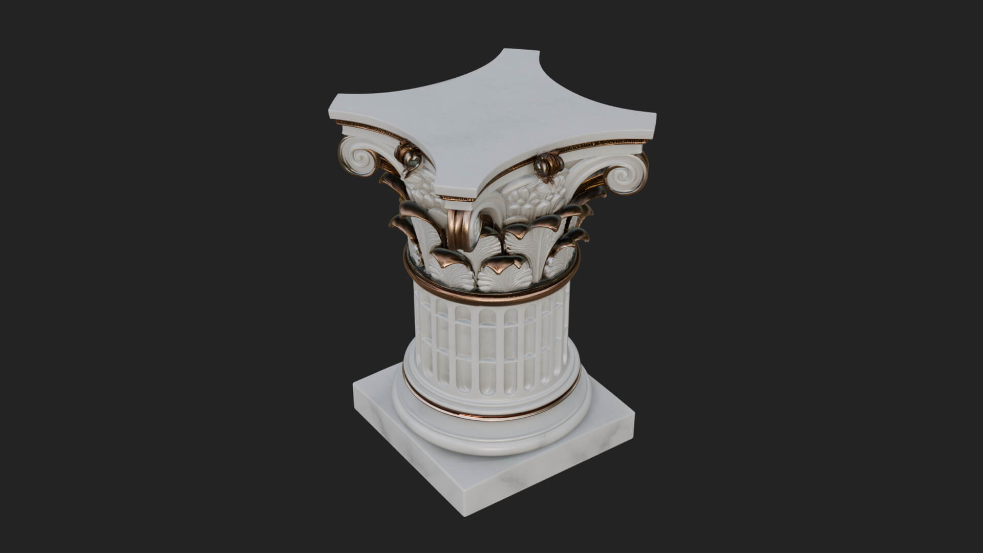 Fluted Classical Column Design 4 3D Print Model 3D Model