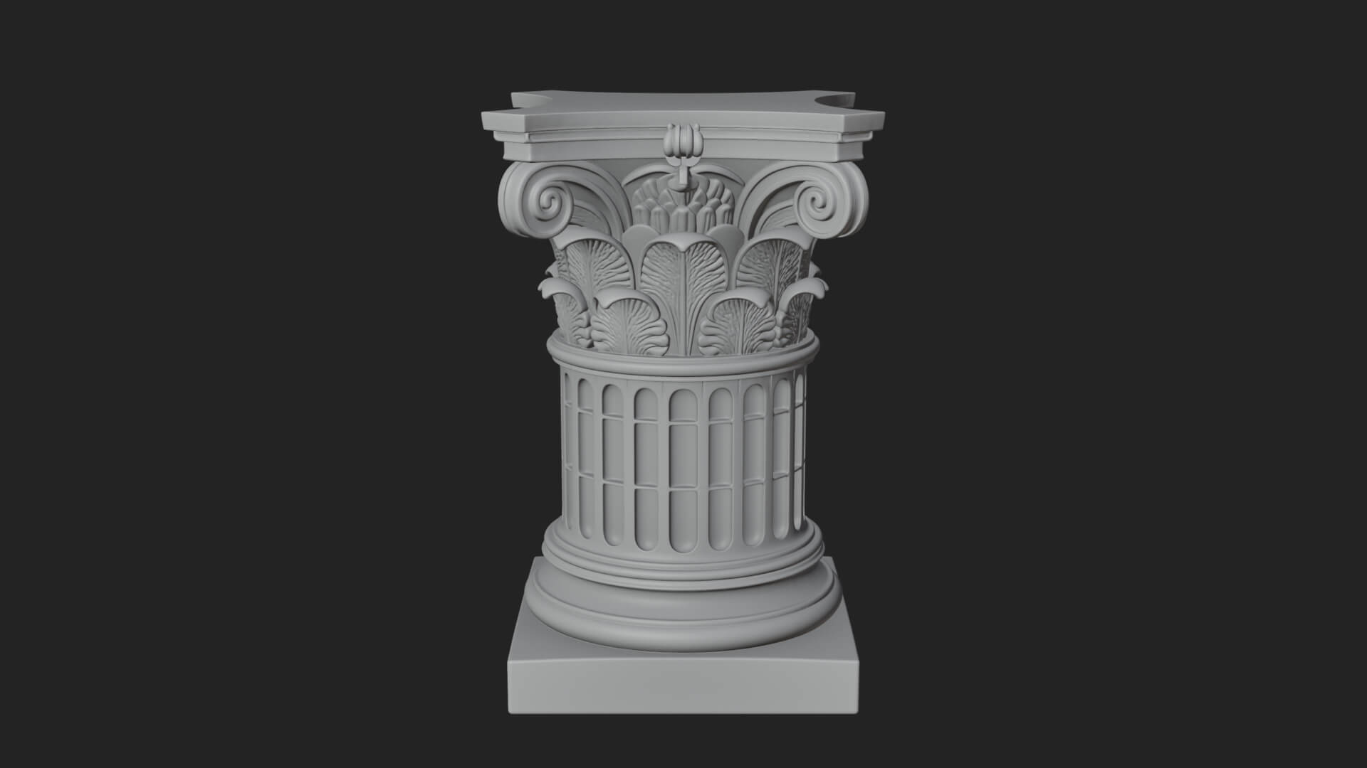 Fluted Classical Column Design 4 3D Print Model 3D Model