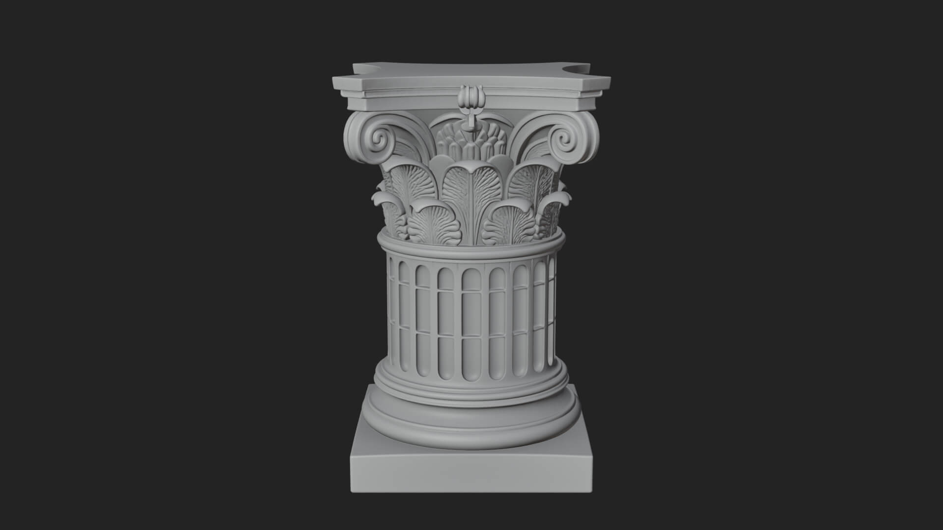 Fluted Classical Column Design 4 3D Print Model 3D Model