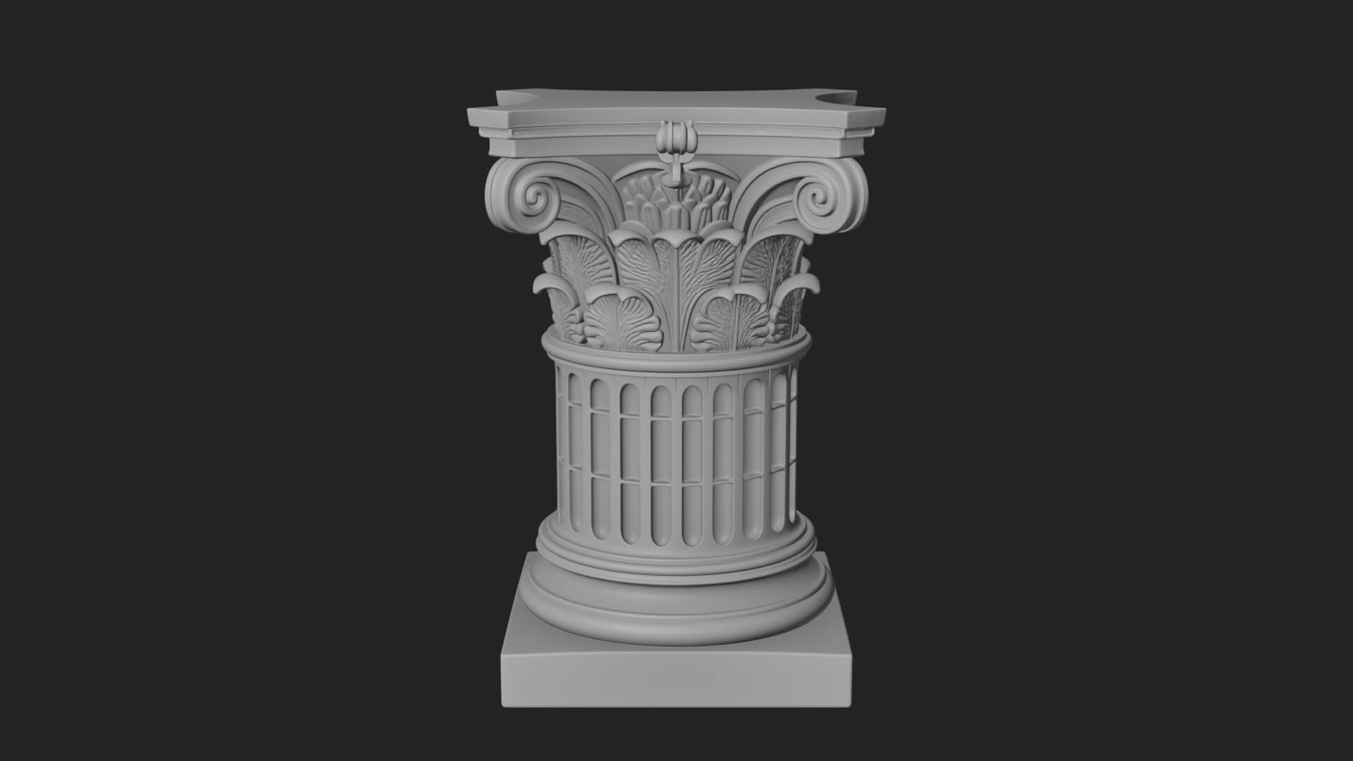 Fluted Classical Column Design 4 3D Print Model 3D Model