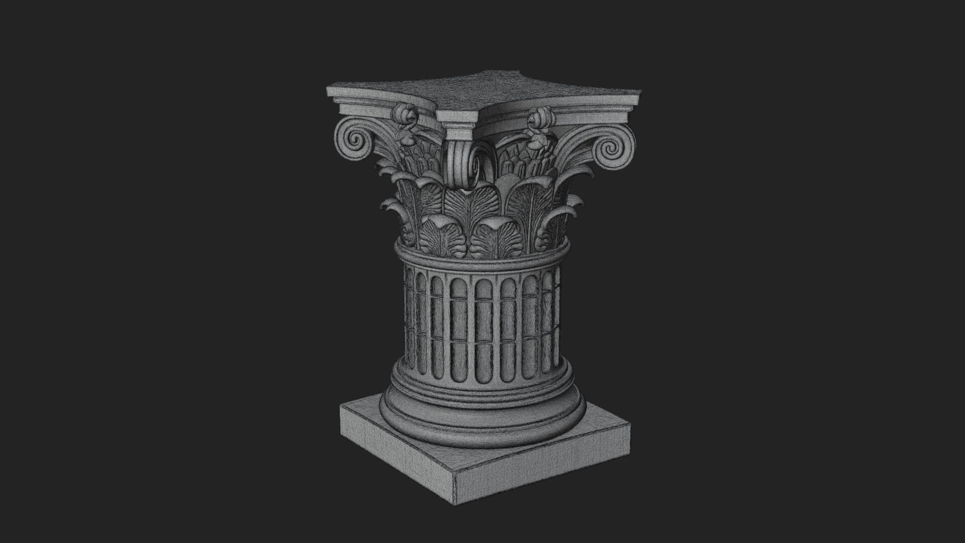 Fluted Classical Column Design 4 3D Print Model 3D Model