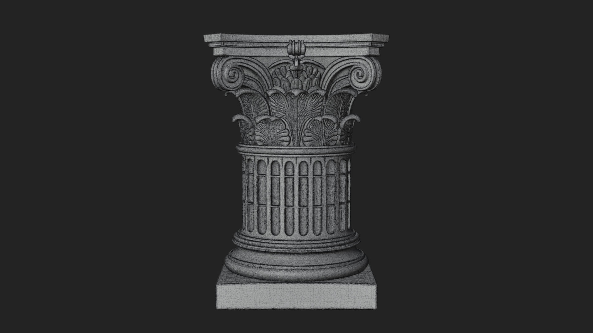 Fluted Classical Column Design 4 3D Print Model 3D Model