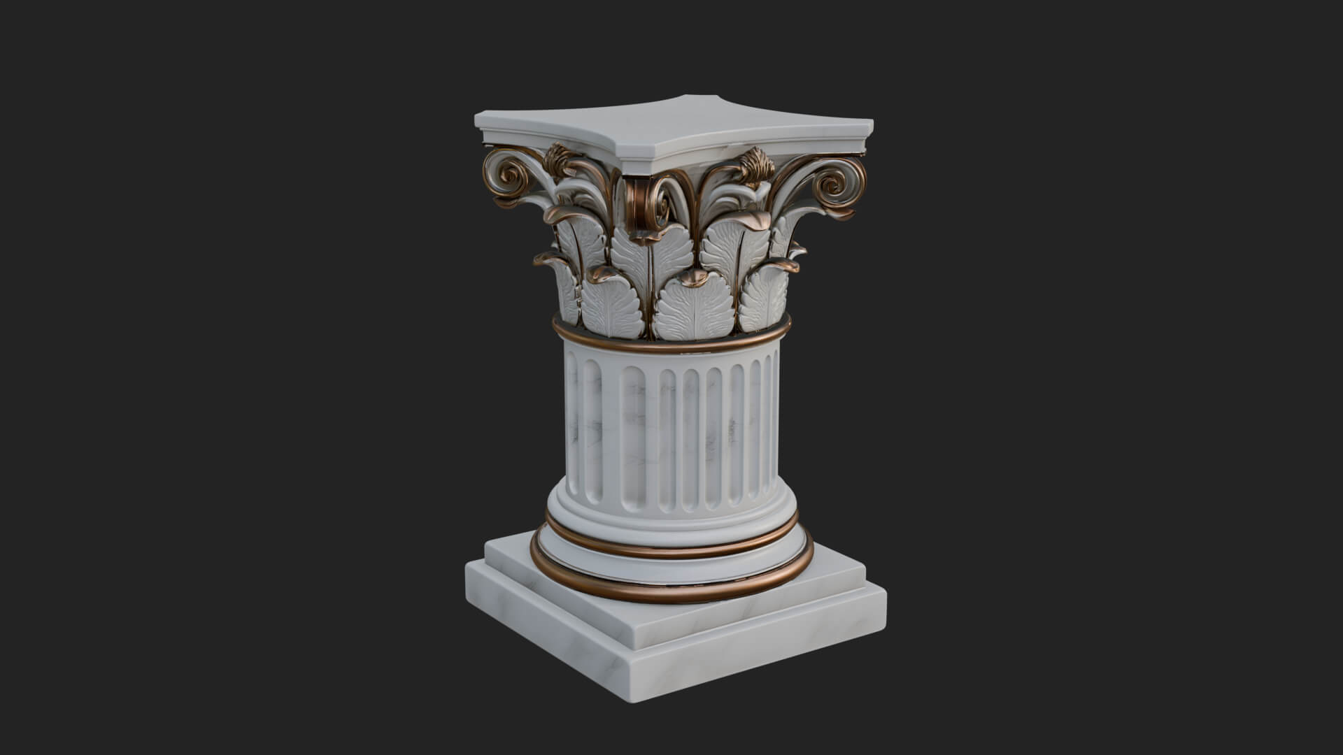 Fluted Classical Column Design 5 3D Print Model 3D Model