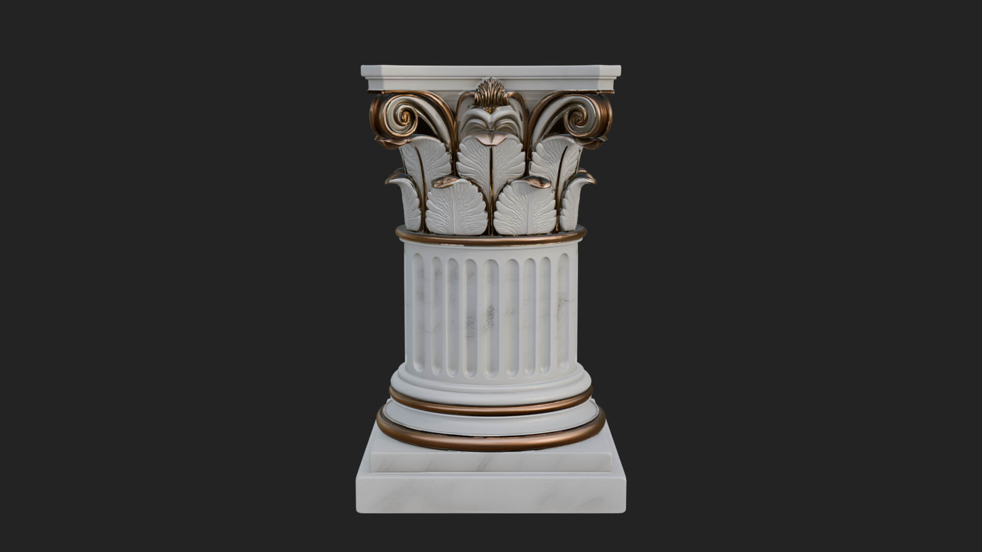 Fluted Classical Column Design 5 3D Print Model 3D Model