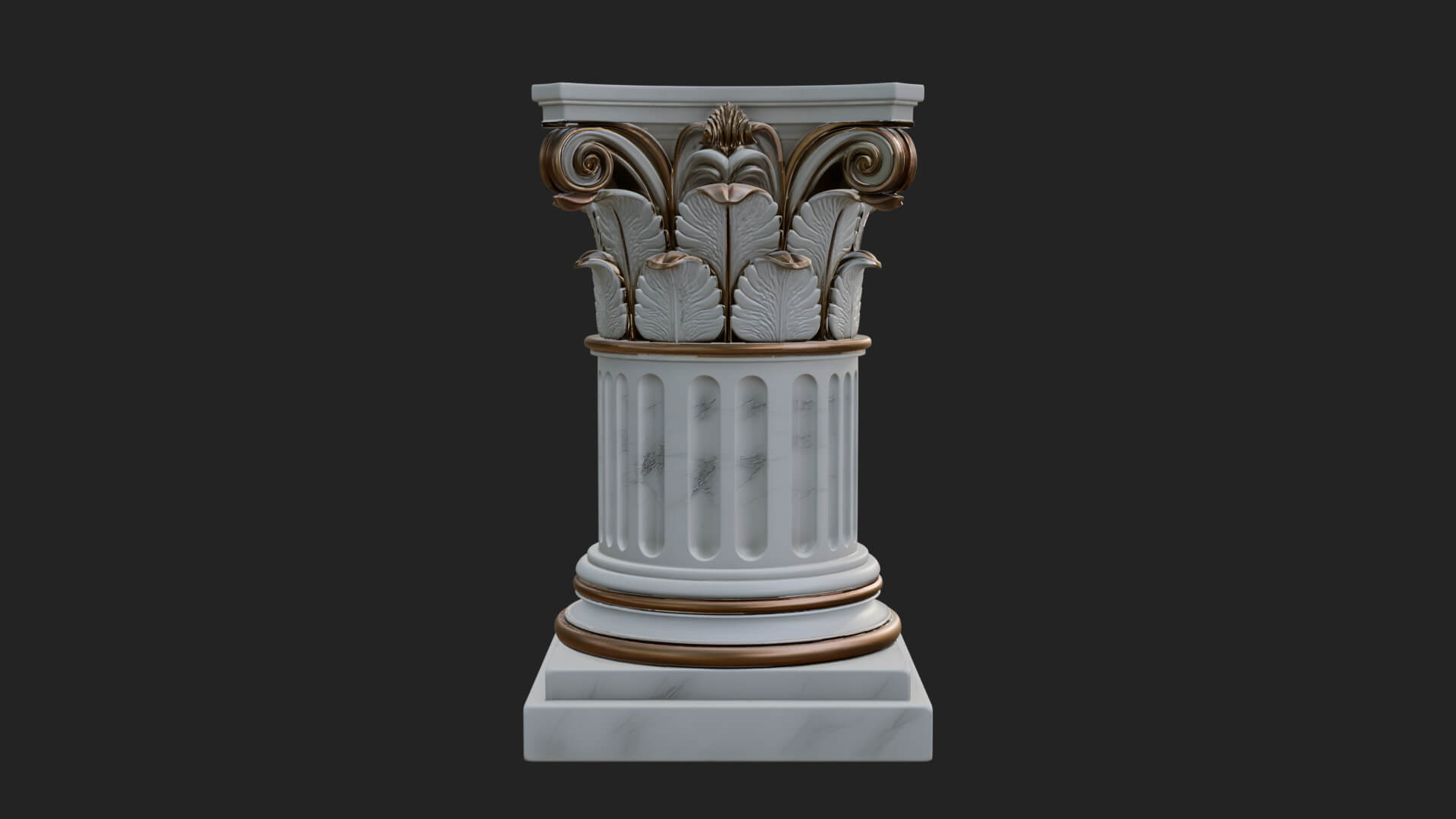 Fluted Classical Column Design 5 3D Print Model 3D Model