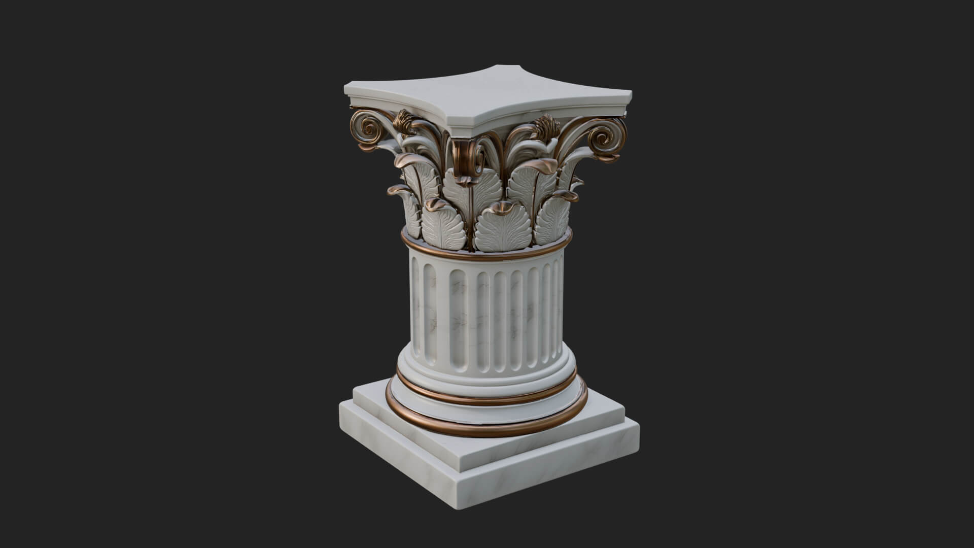 Fluted Classical Column Design 5 3D Print Model 3D Model