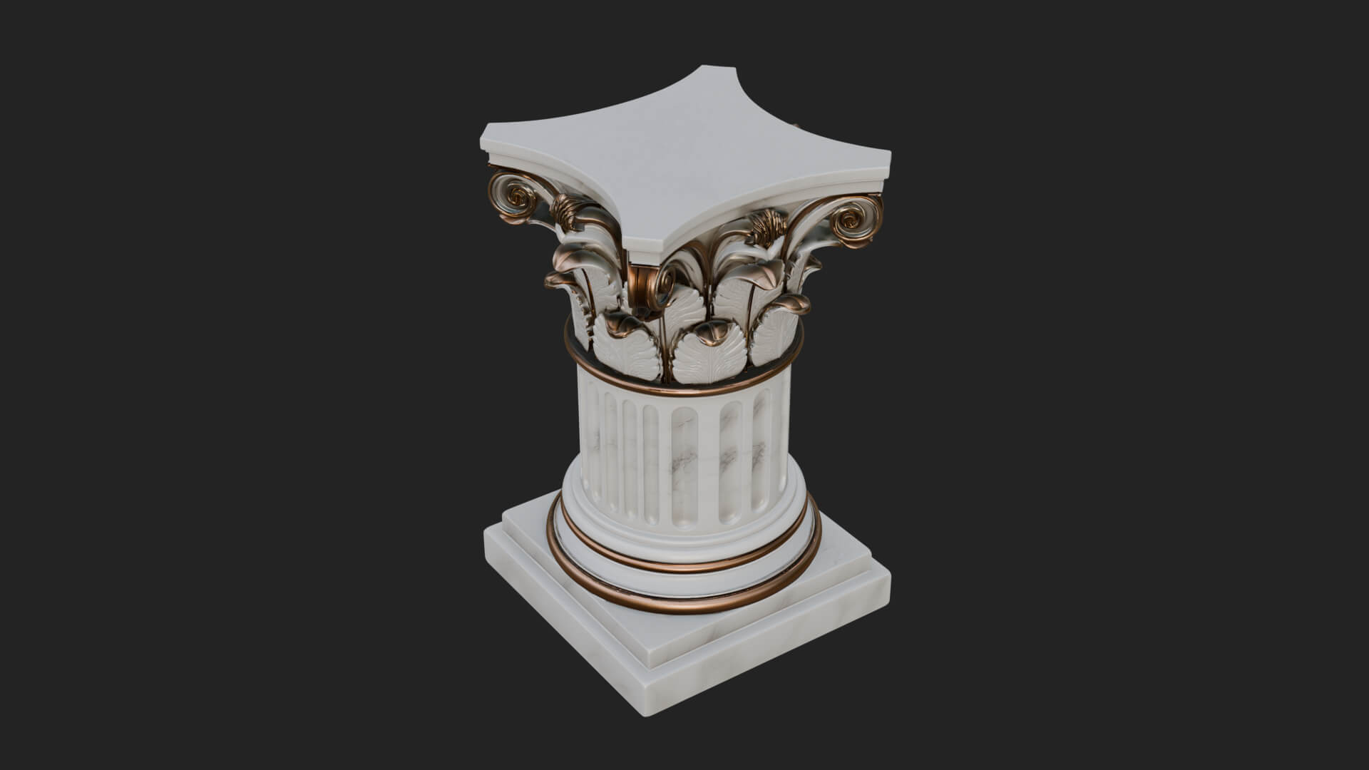 Fluted Classical Column Design 5 3D Print Model 3D Model