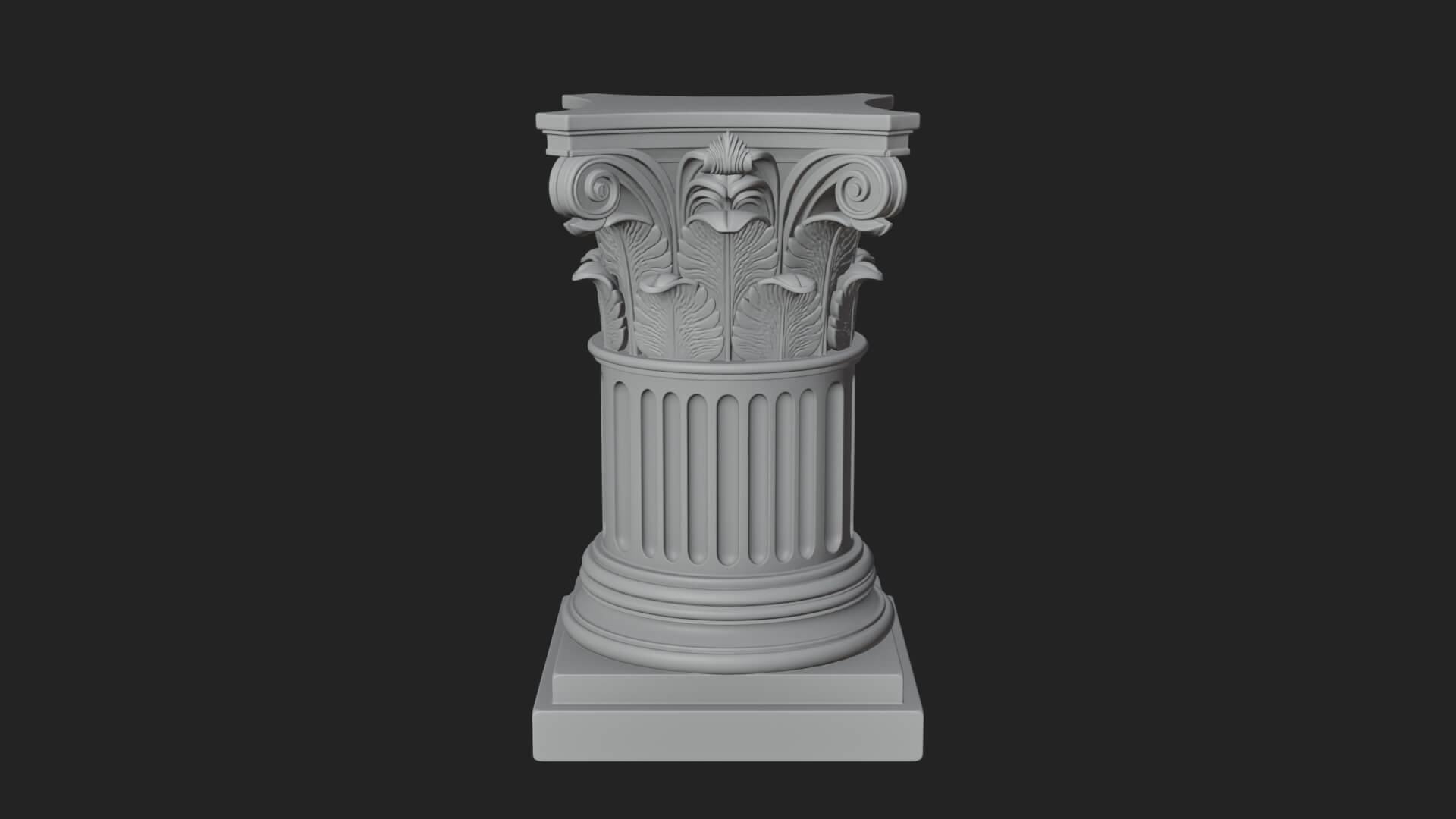 Fluted Classical Column Design 5 3D Print Model 3D Model
