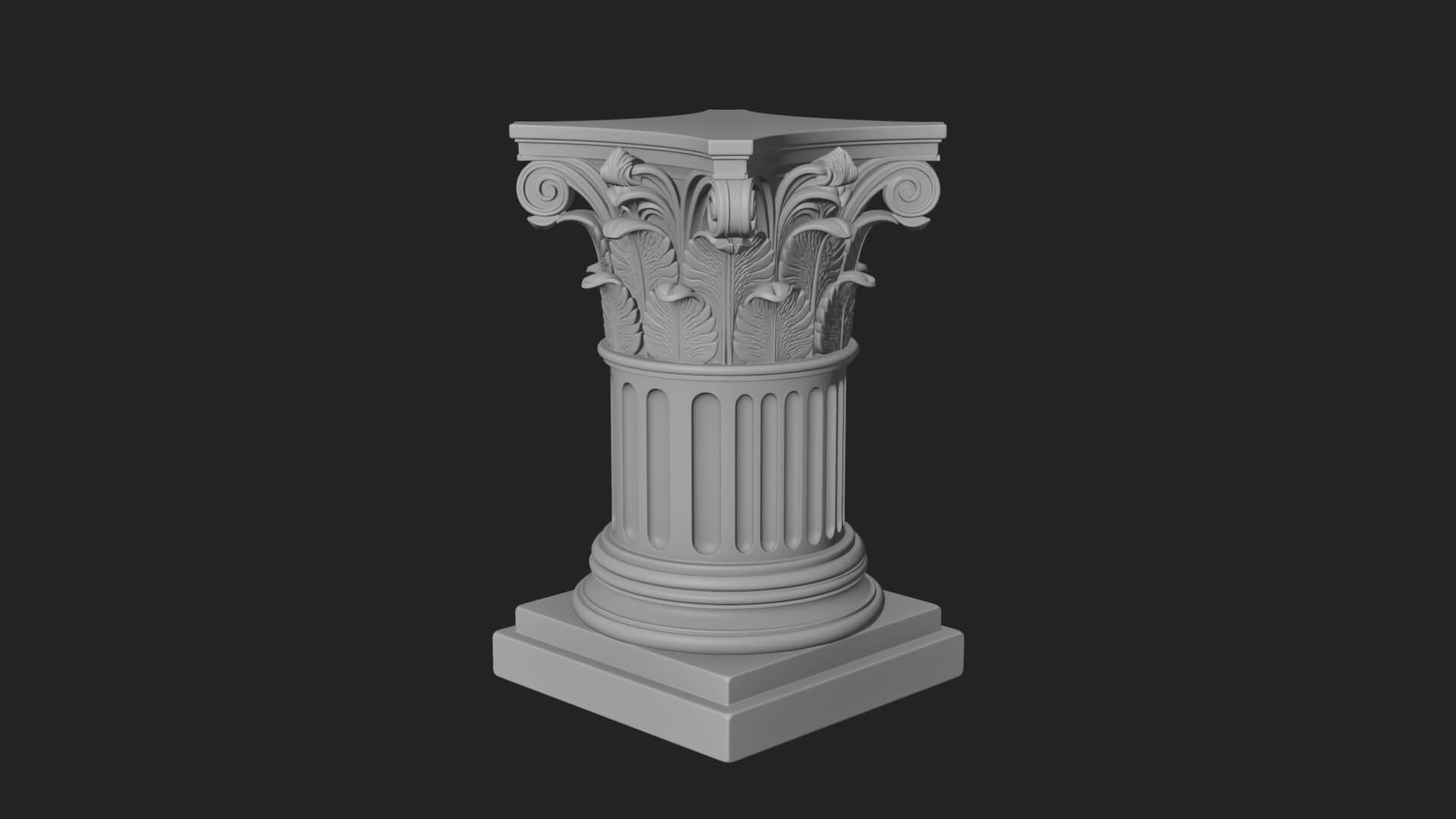 Fluted Classical Column Design 5 3D Print Model 3D Model