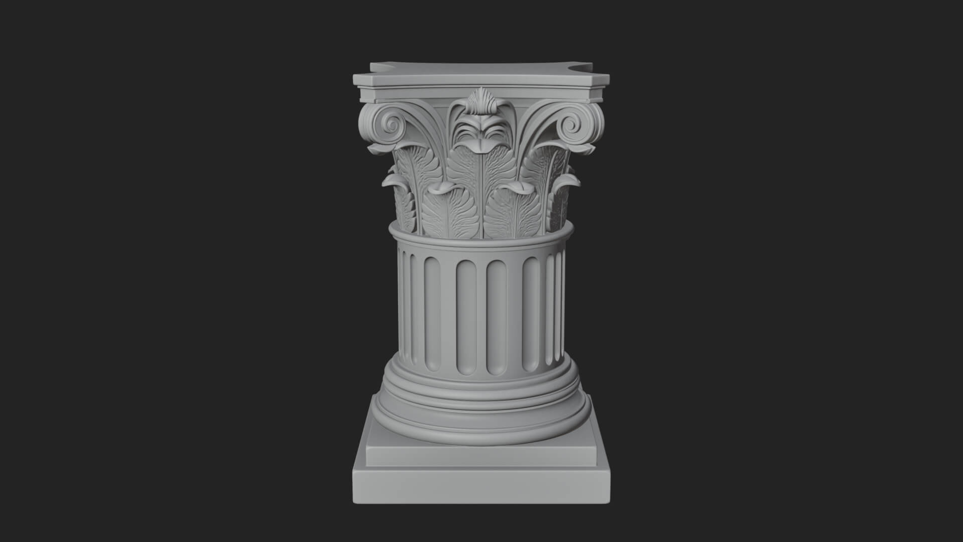 Fluted Classical Column Design 5 3D Print Model 3D Model