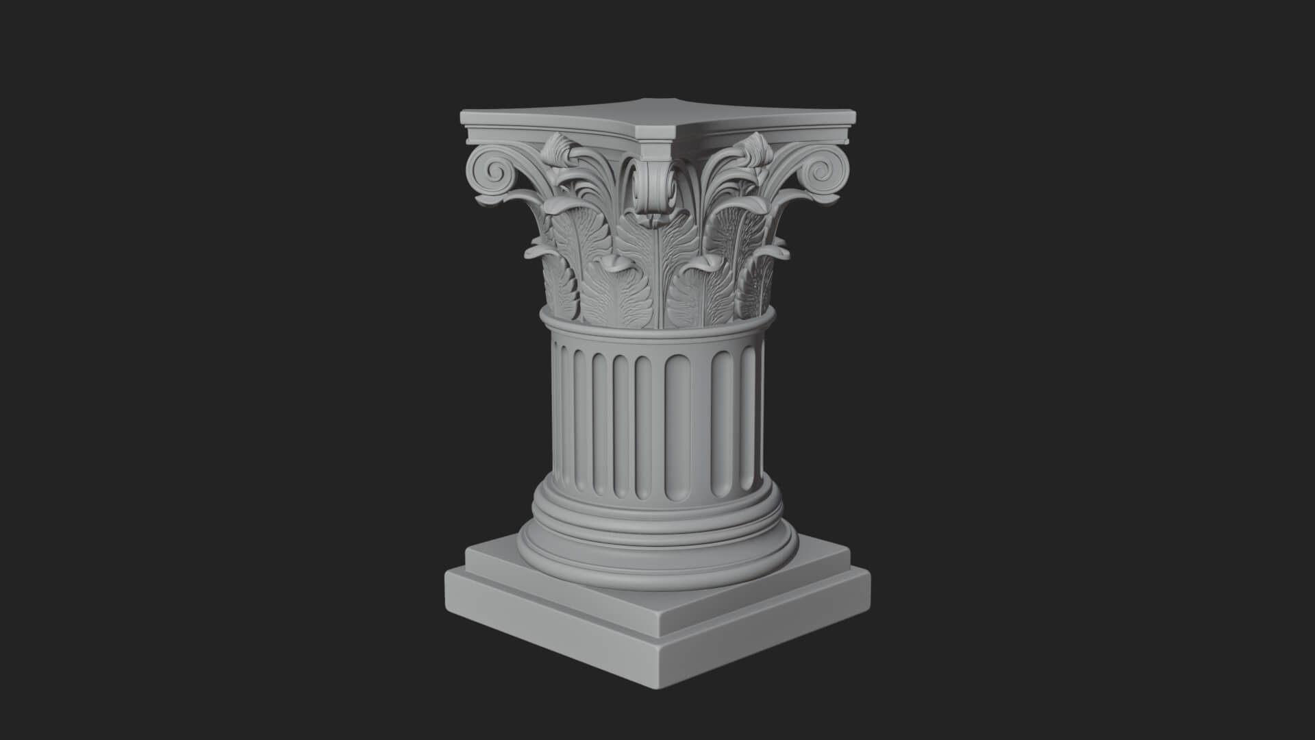 Fluted Classical Column Design 5 3D Print Model 3D Model