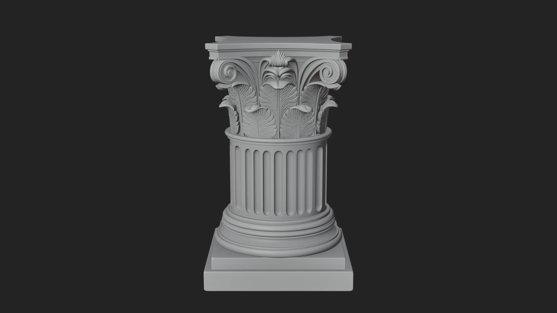 Fluted Classical Column Design 5 3D Print Model 3D Model