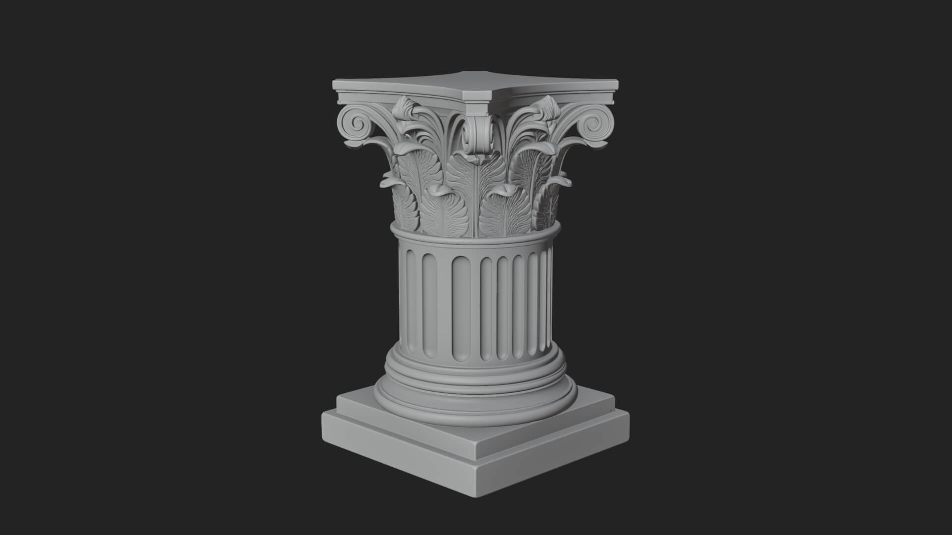 Fluted Classical Column Design 5 3D Print Model 3D Model