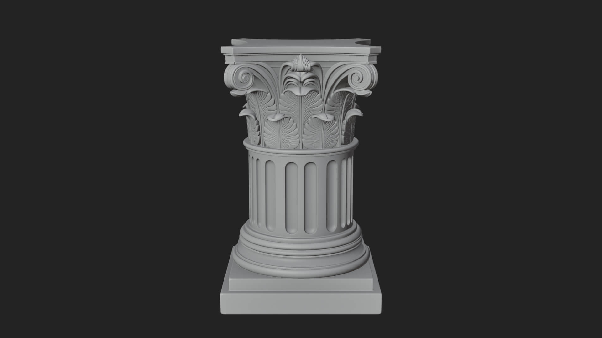 Fluted Classical Column Design 5 3D Print Model 3D Model