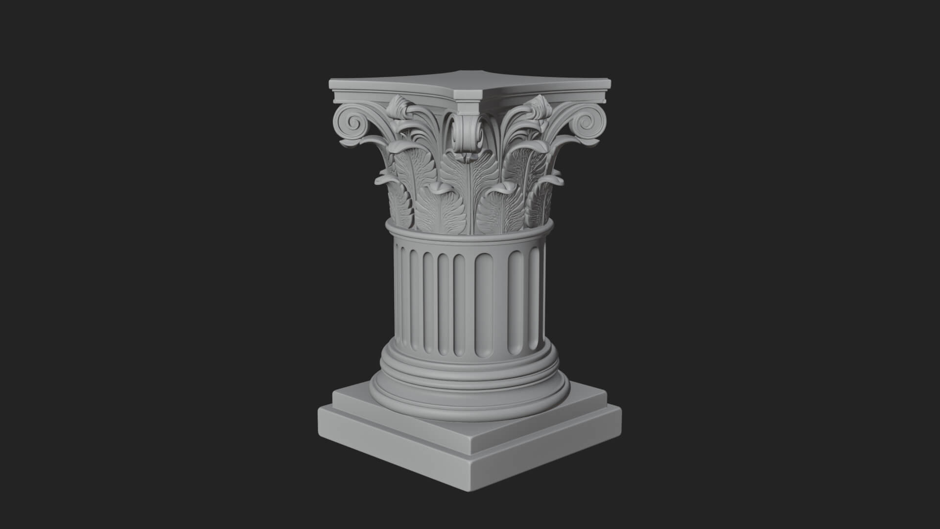 Fluted Classical Column Design 5 3D Print Model 3D Model