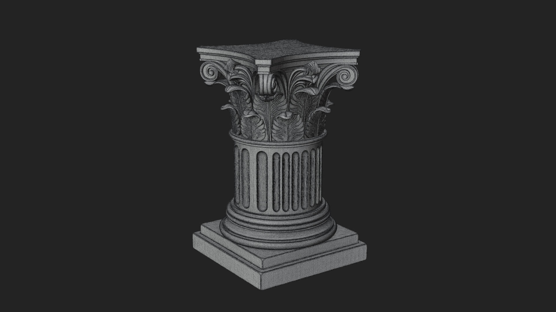 Fluted Classical Column Design 5 3D Print Model 3D Model