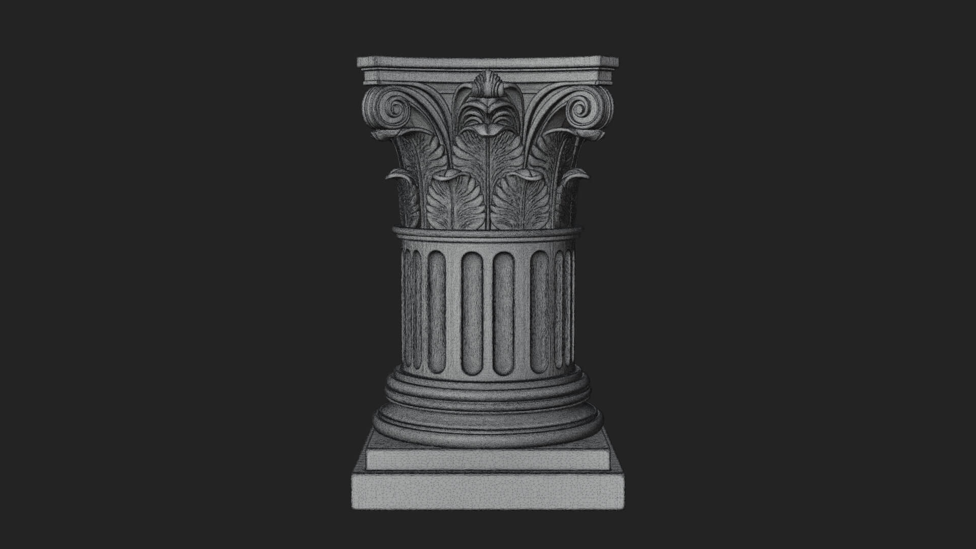 Fluted Classical Column Design 5 3D Print Model 3D Model