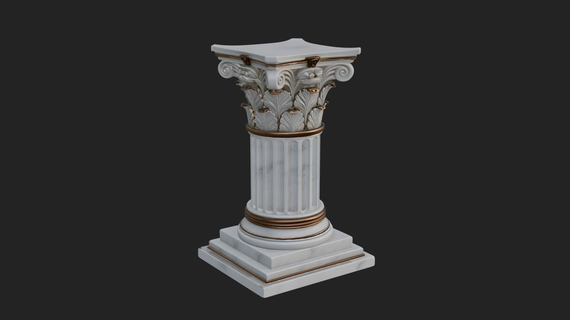 Fluted Classical Column Design 6 3D Print Model 3D Model