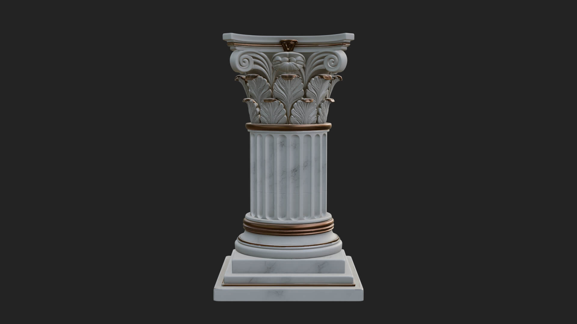 Fluted Classical Column Design 6 3D Print Model 3D Model