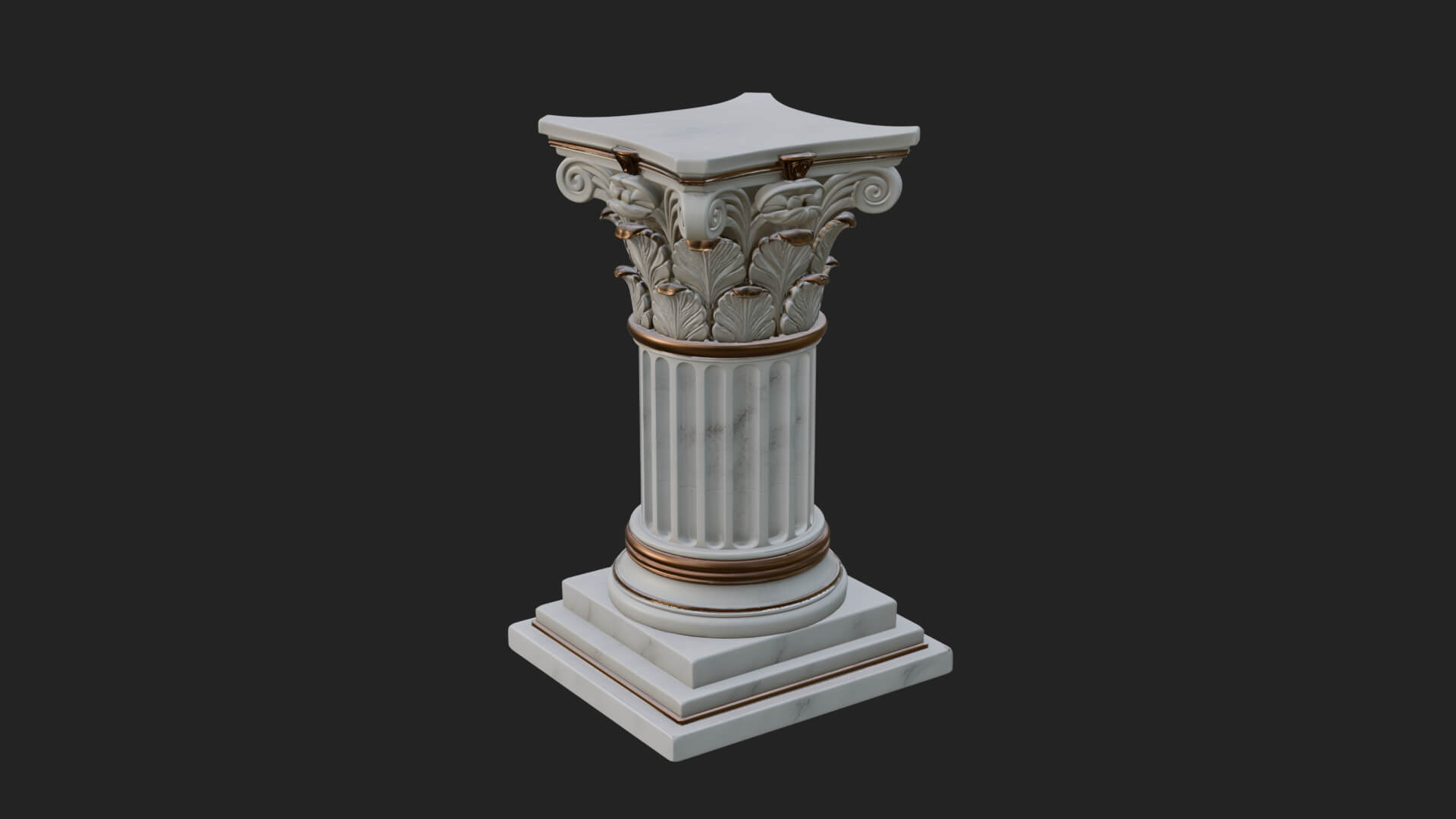 Fluted Classical Column Design 6 3D Print Model 3D Model
