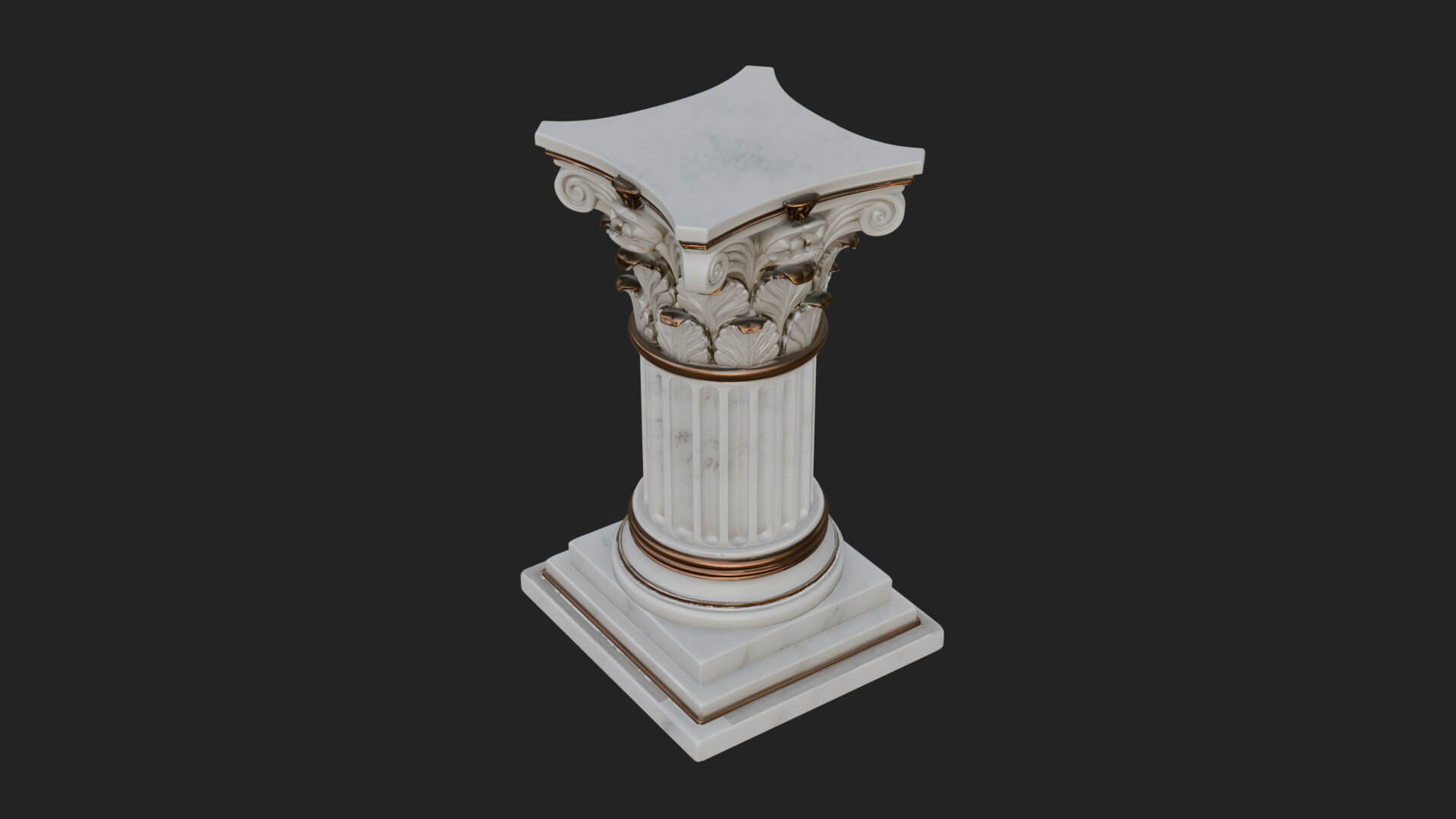 Fluted Classical Column Design 6 3D Print Model 3D Model