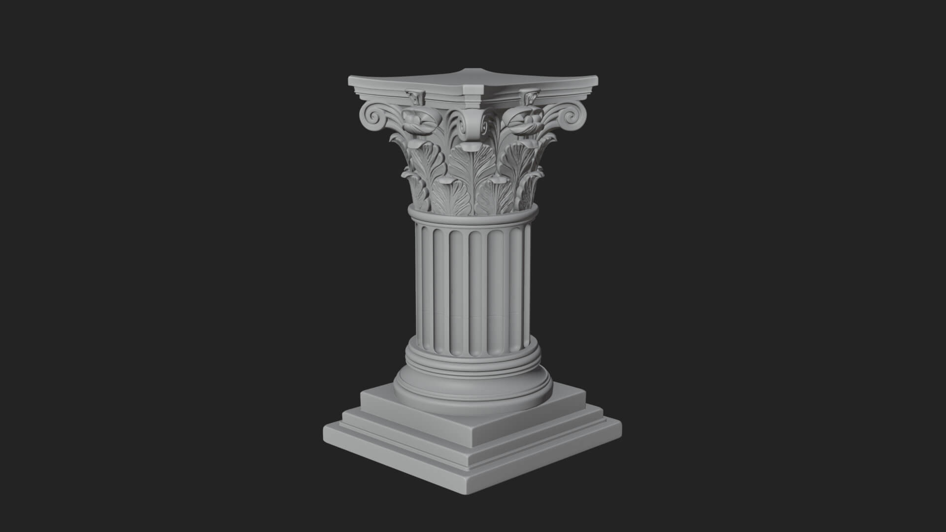 Fluted Classical Column Design 6 3D Print Model 3D Model