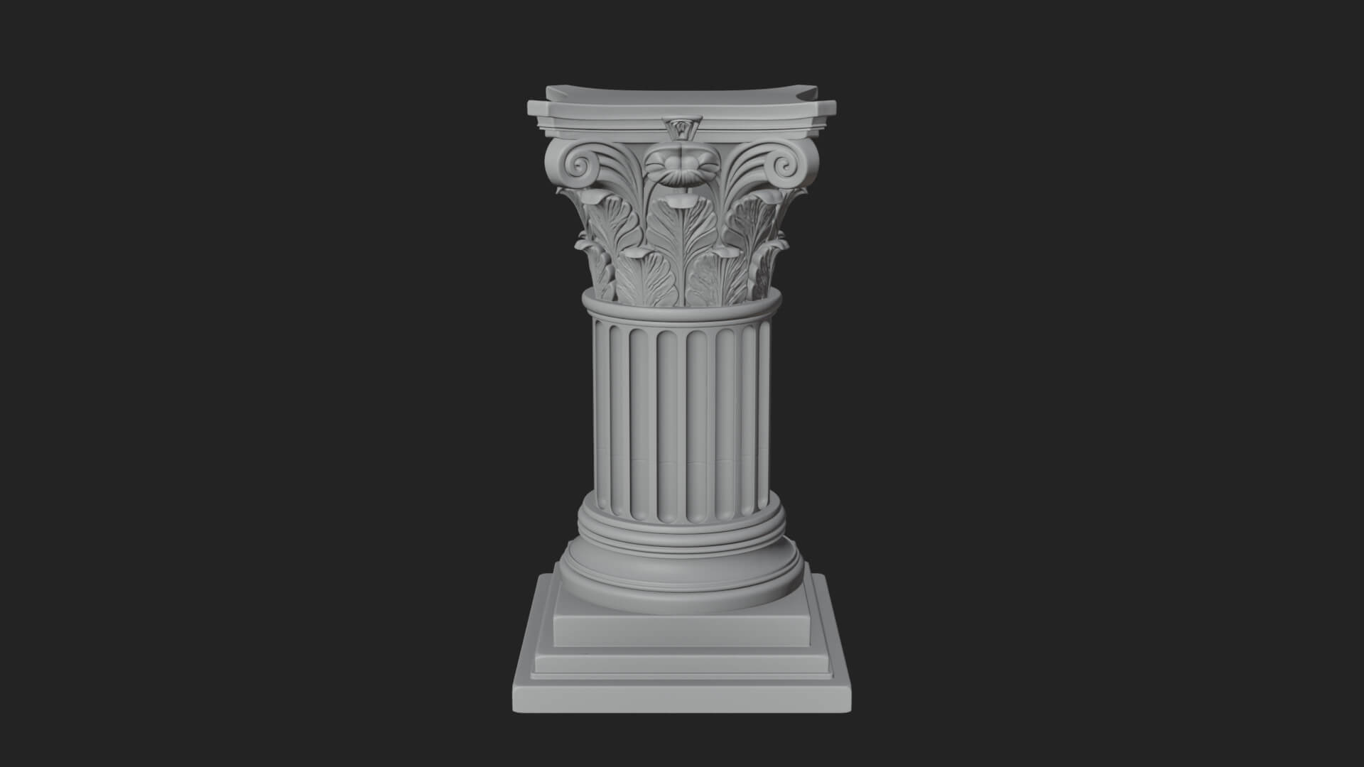 Fluted Classical Column Design 6 3D Print Model 3D Model