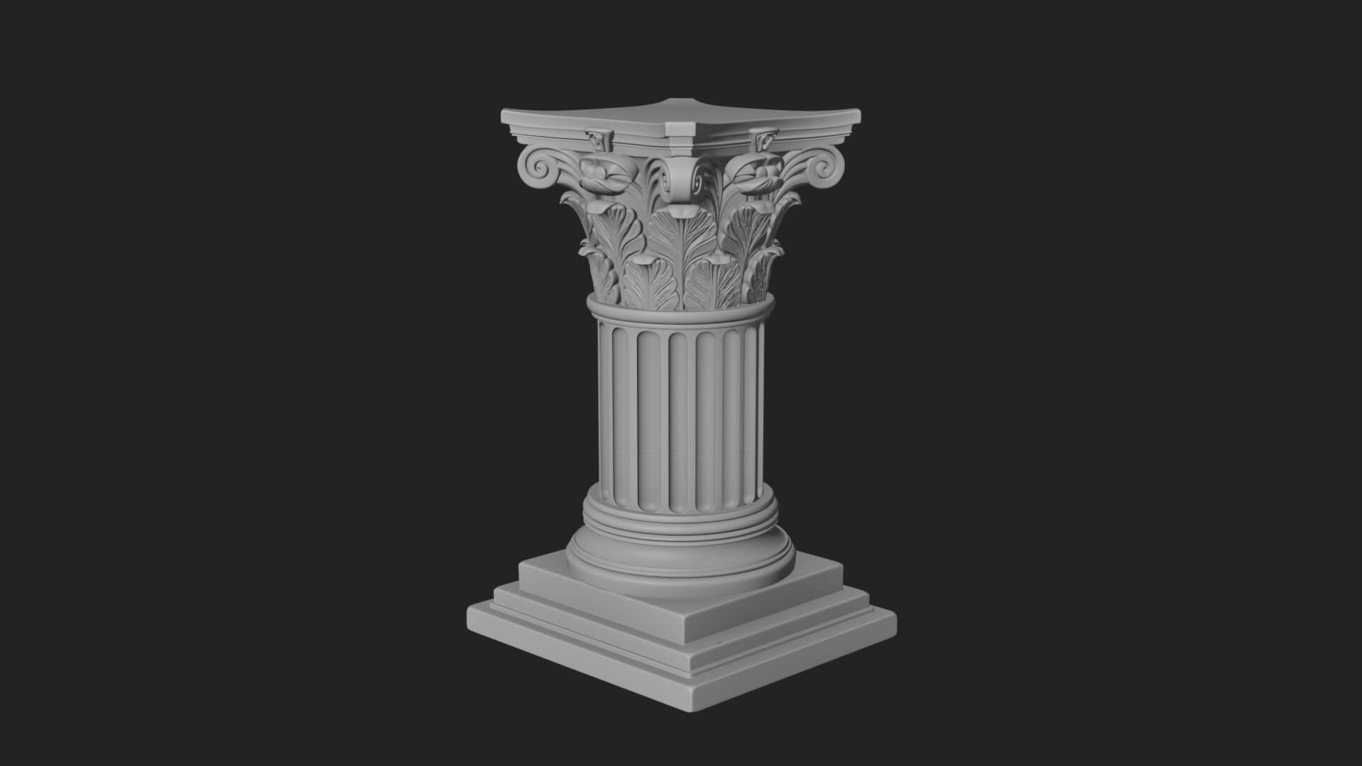 Fluted Classical Column Design 6 3D Print Model 3D Model