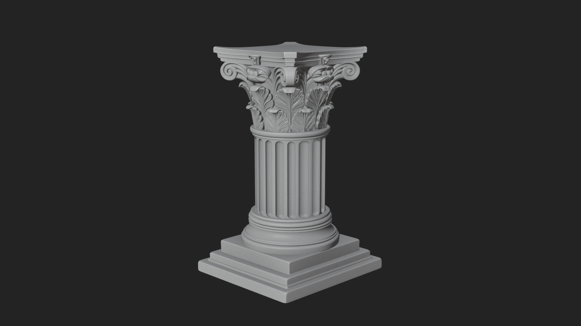 Fluted Classical Column Design 6 3D Print Model 3D Model