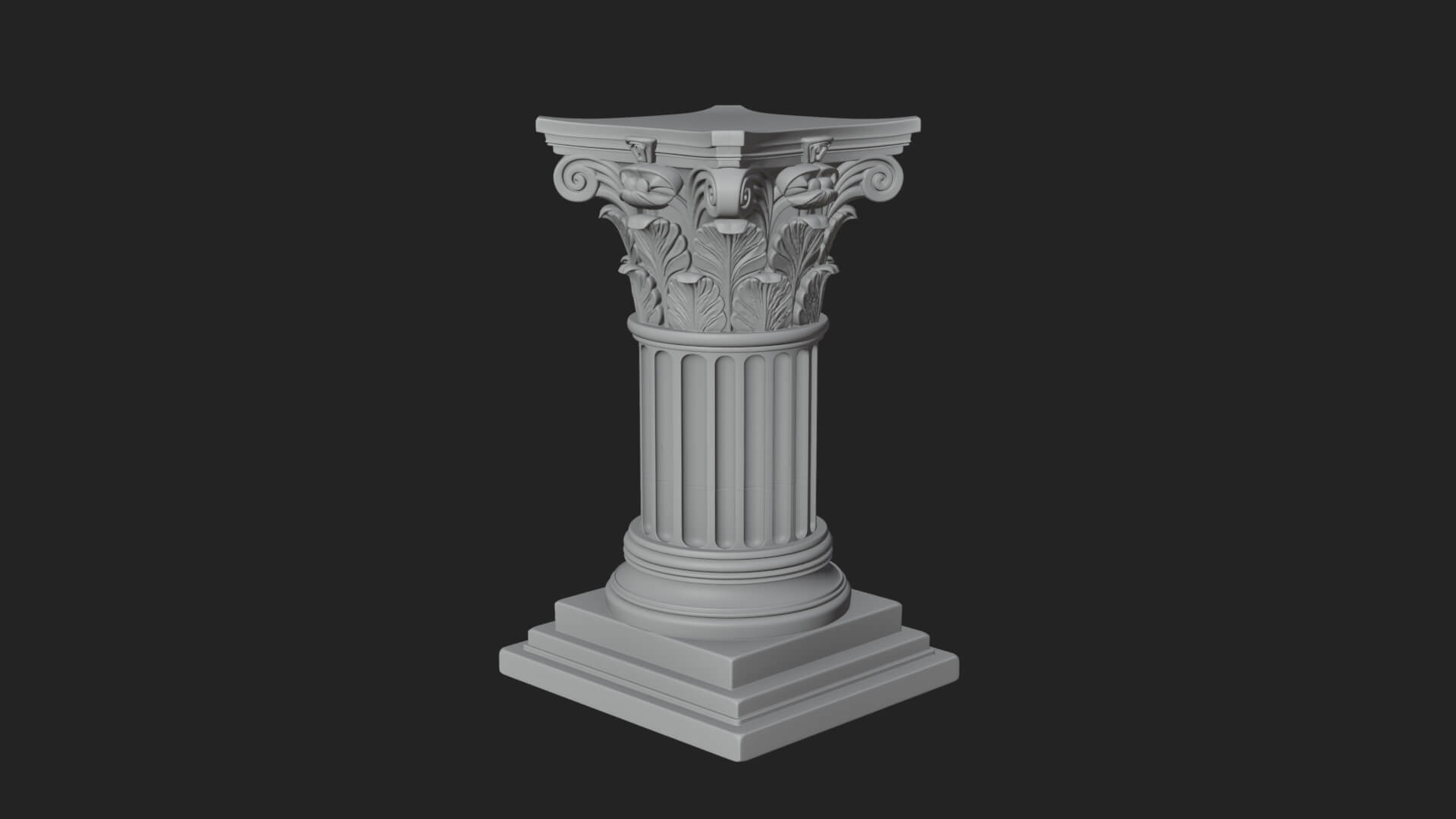 Fluted Classical Column Design 6 3D Print Model 3D Model