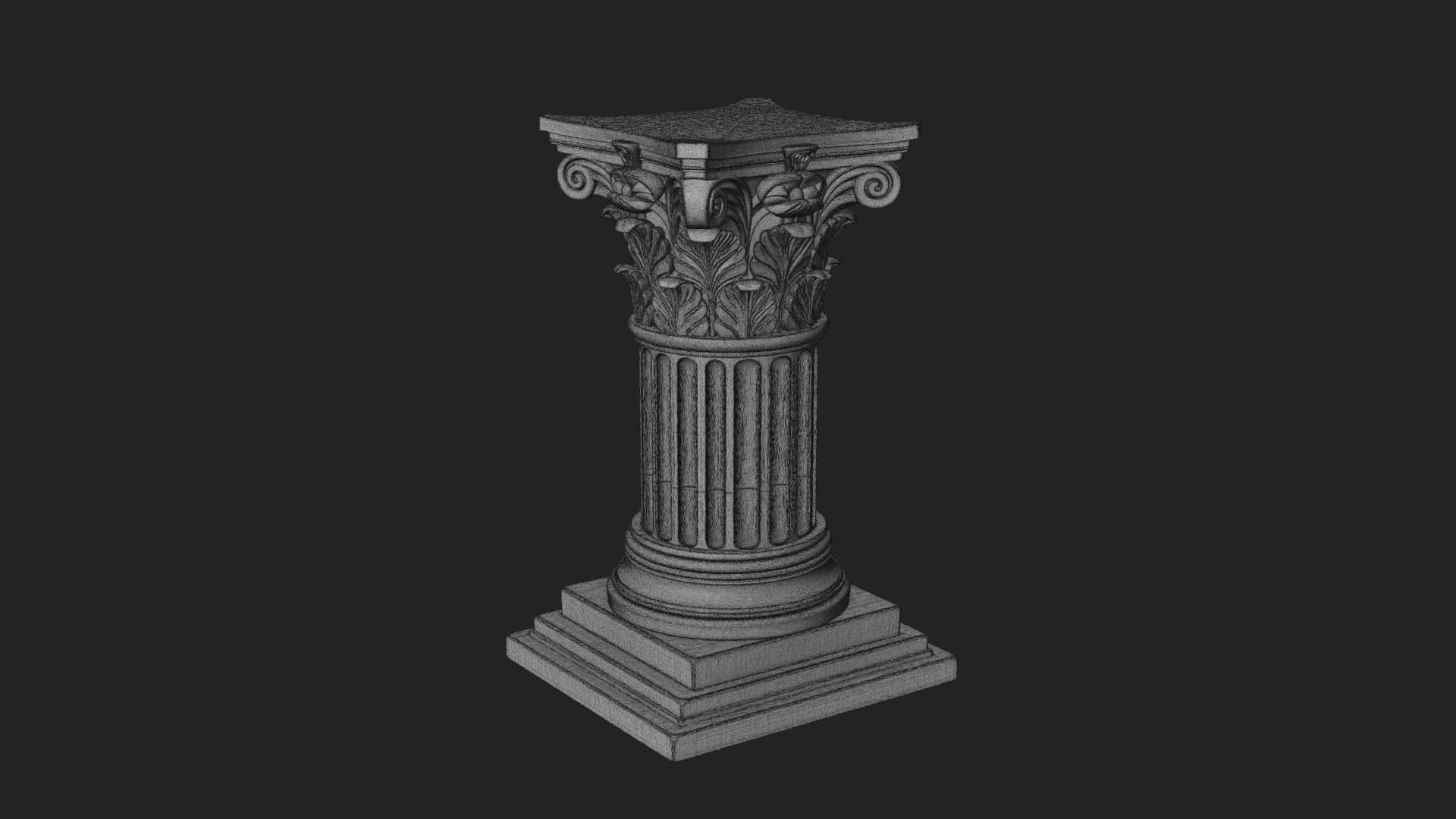 Fluted Classical Column Design 6 3D Print Model 3D Model