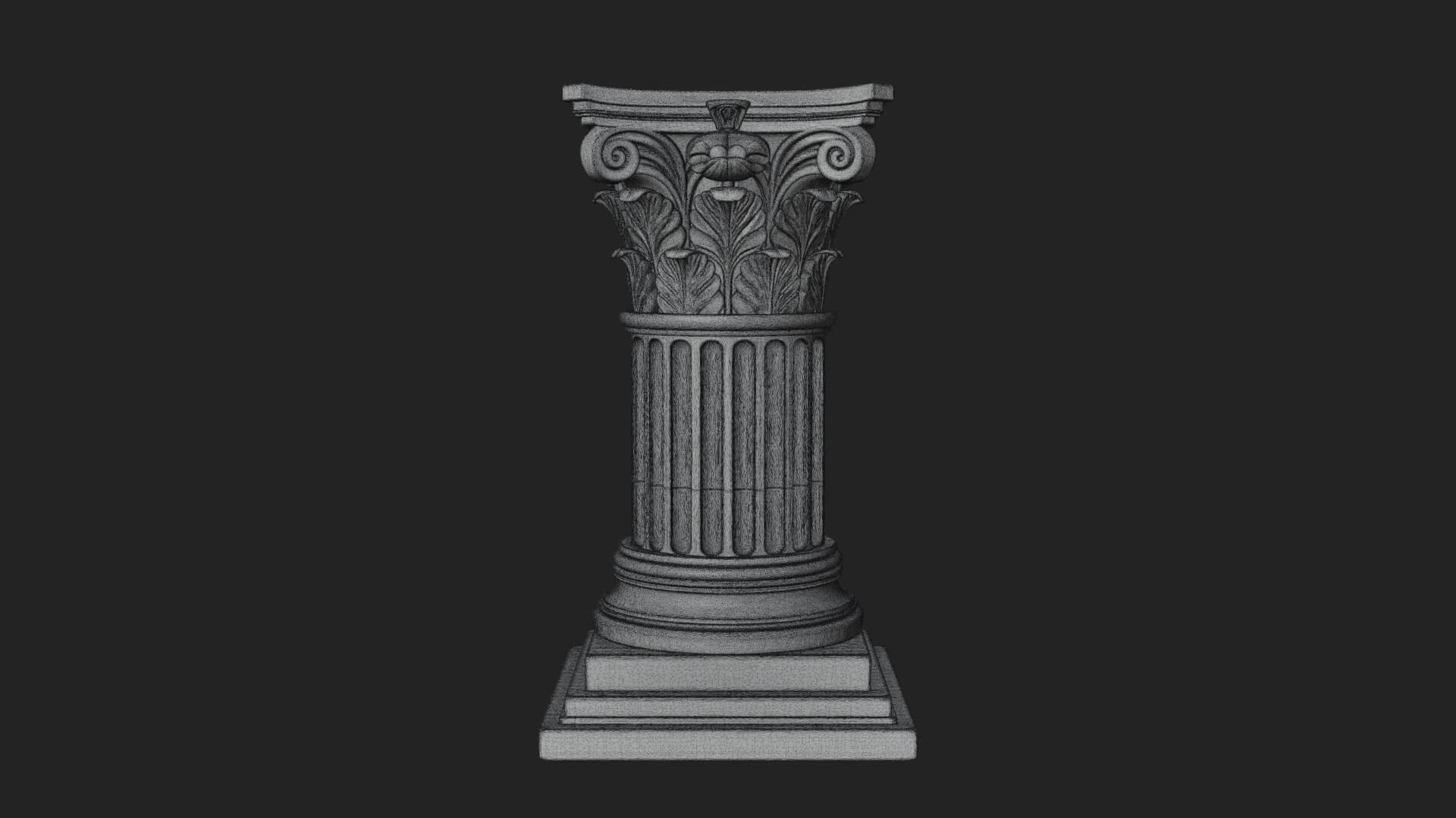 Fluted Classical Column Design 6 3D Print Model 3D Model
