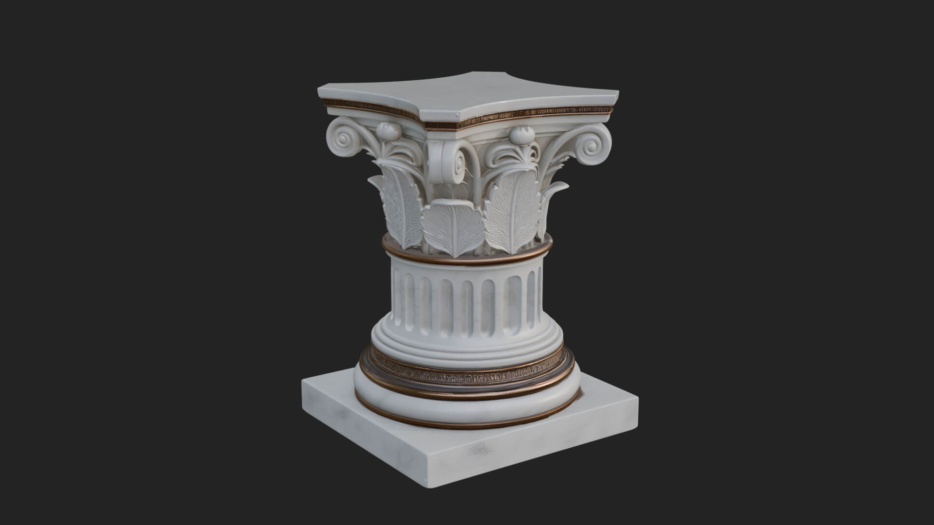 Fluted Classical Column Design 7 3D Print Model 3D Model