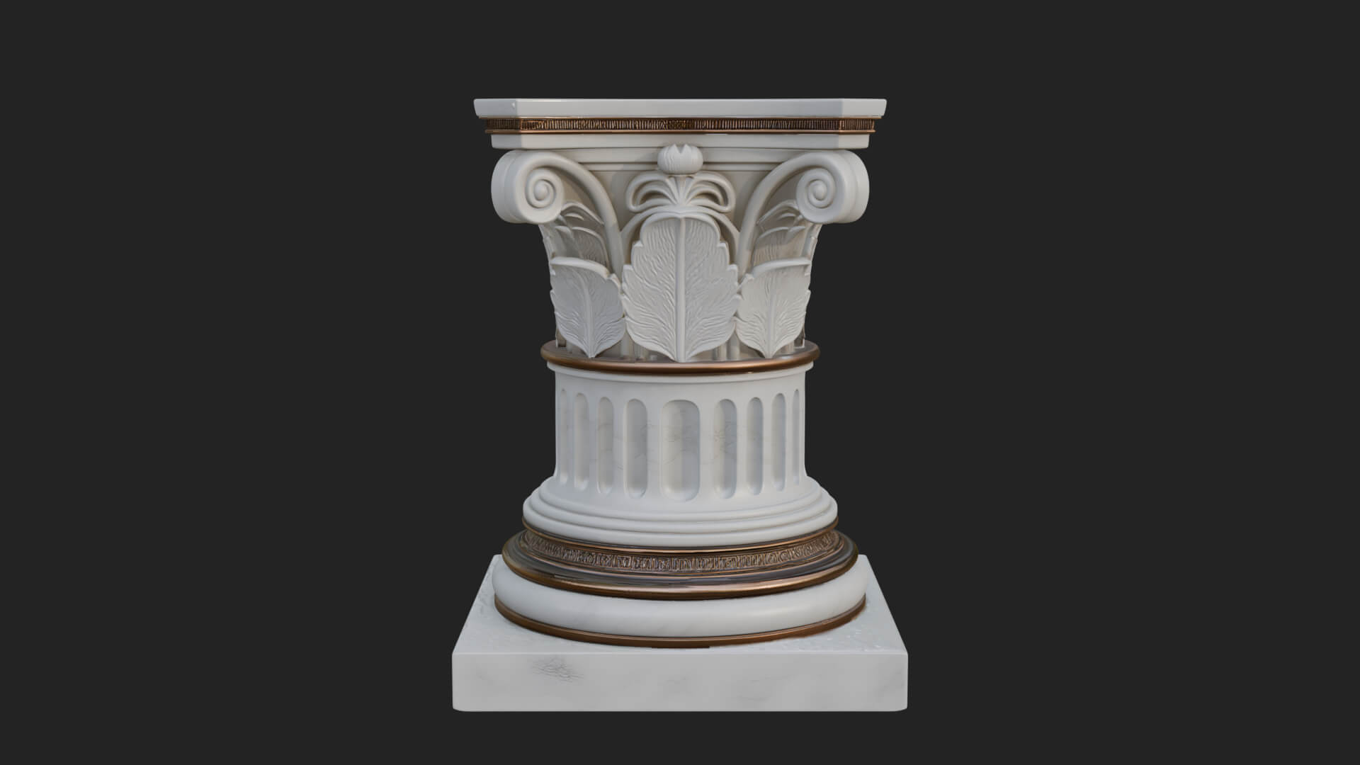 Fluted Classical Column Design 7 3D Print Model 3D Model