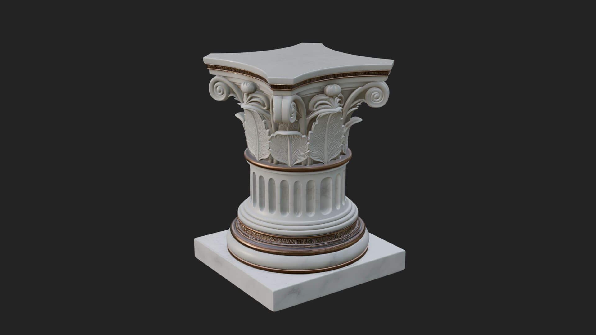 Fluted Classical Column Design 7 3D Print Model 3D Model