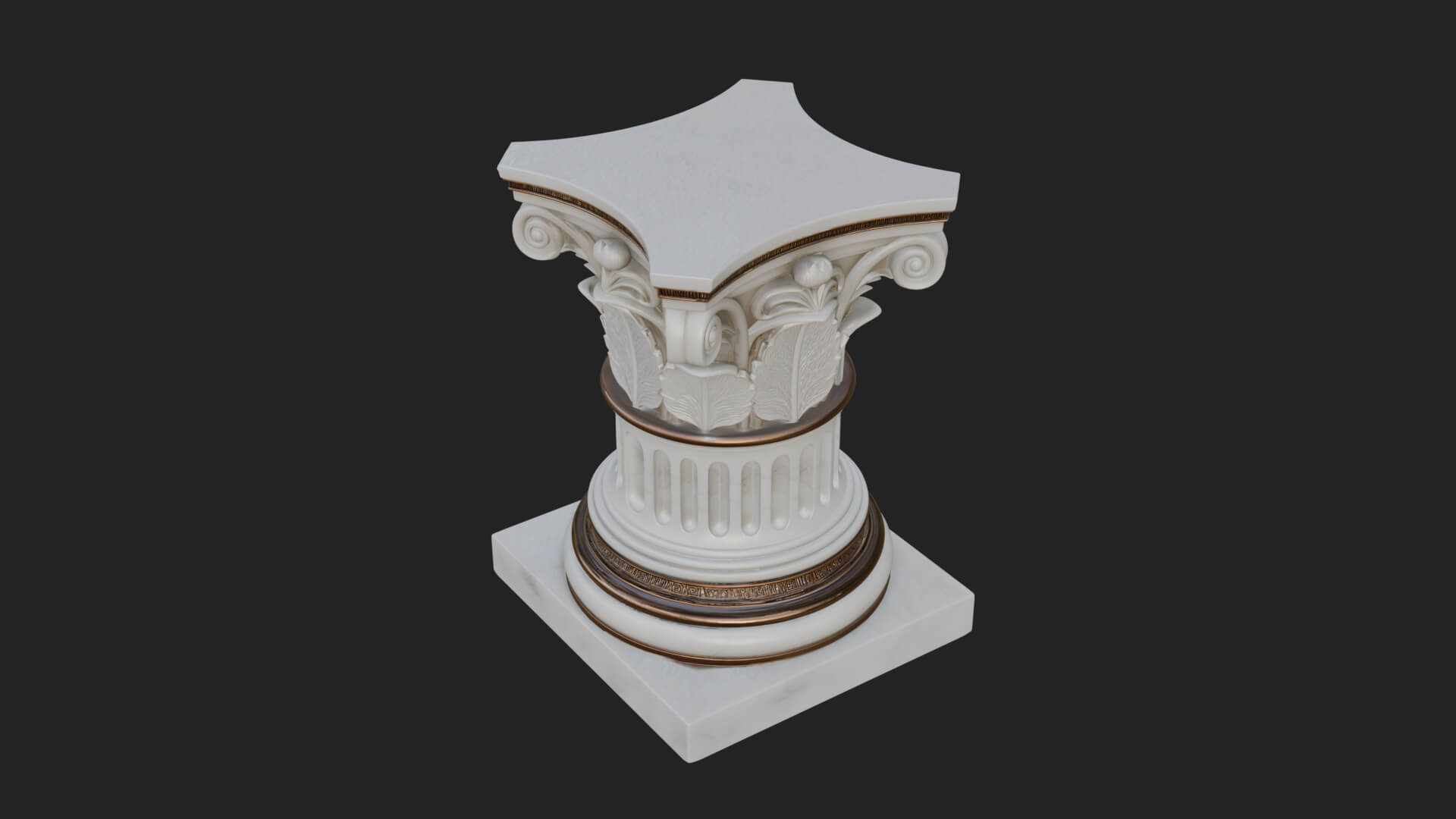 Fluted Classical Column Design 7 3D Print Model 3D Model