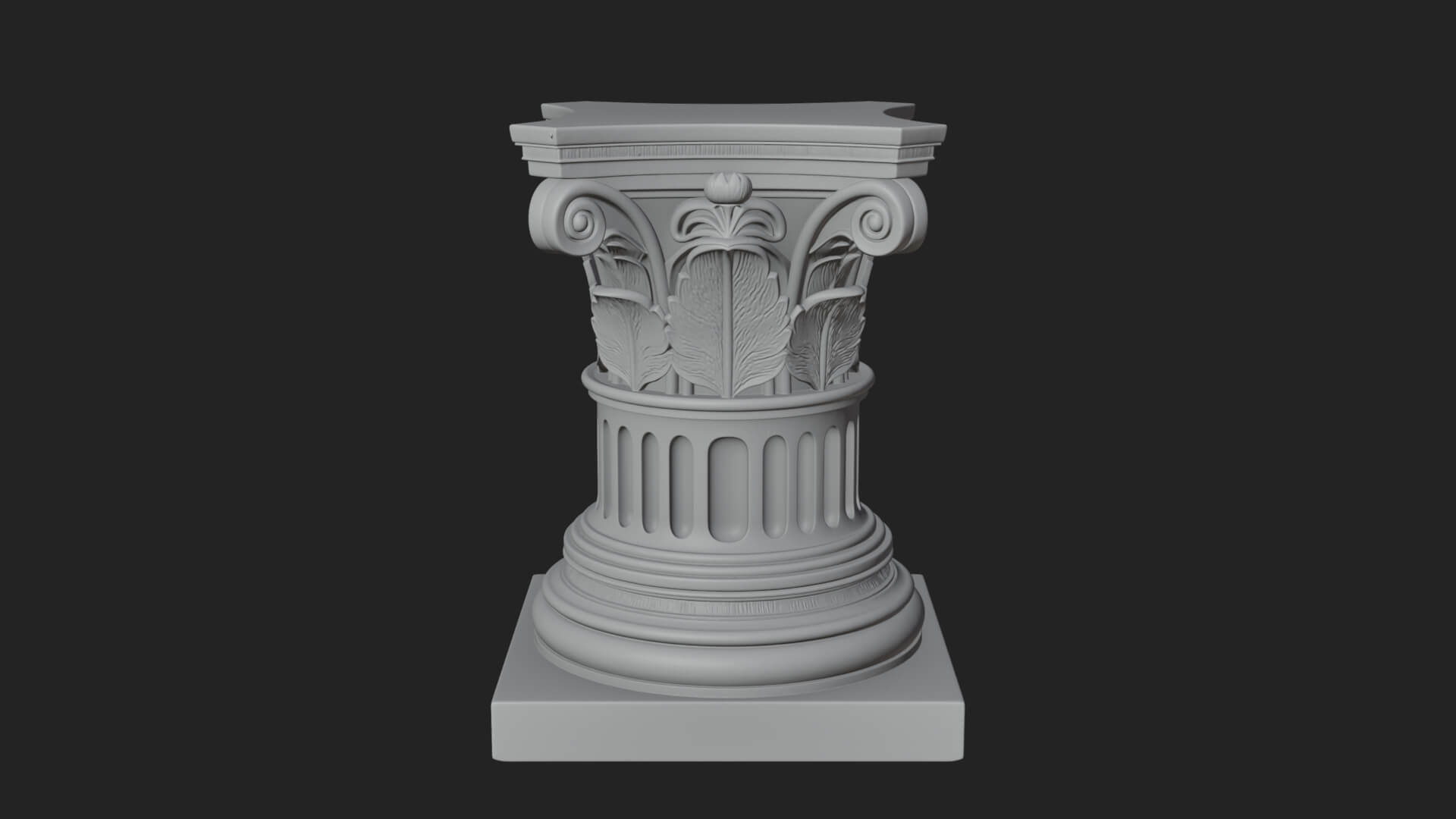 Fluted Classical Column Design 7 3D Print Model 3D Model