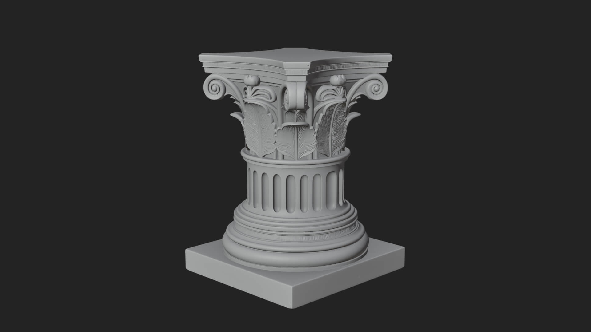 Fluted Classical Column Design 7 3D Print Model 3D Model
