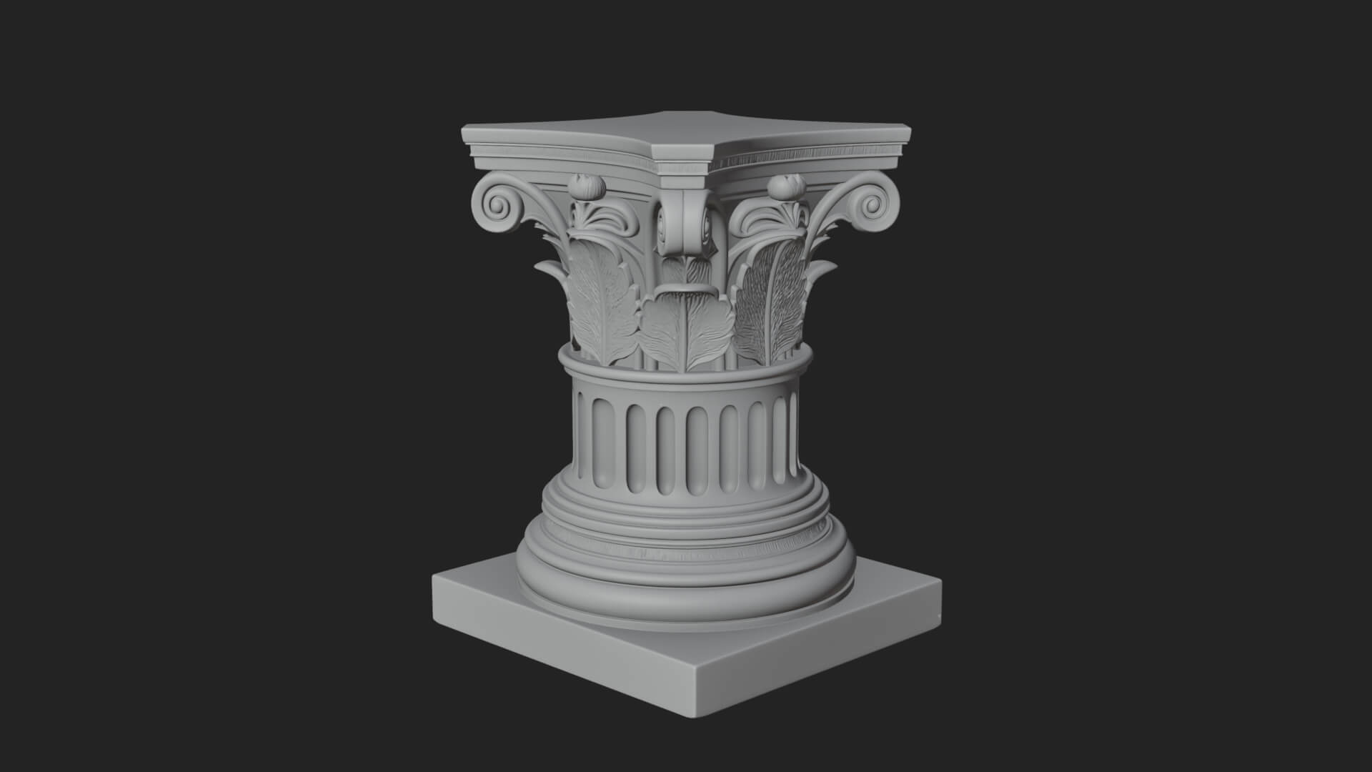 Fluted Classical Column Design 7 3D Print Model 3D Model