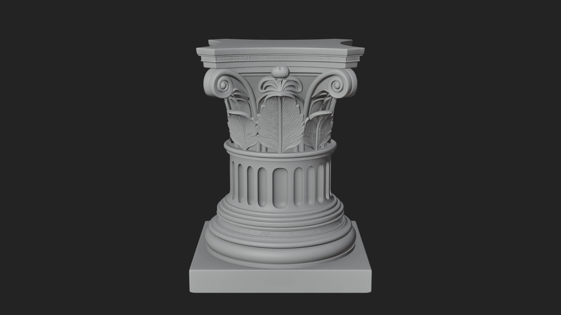 Fluted Classical Column Design 7 3D Print Model 3D Model