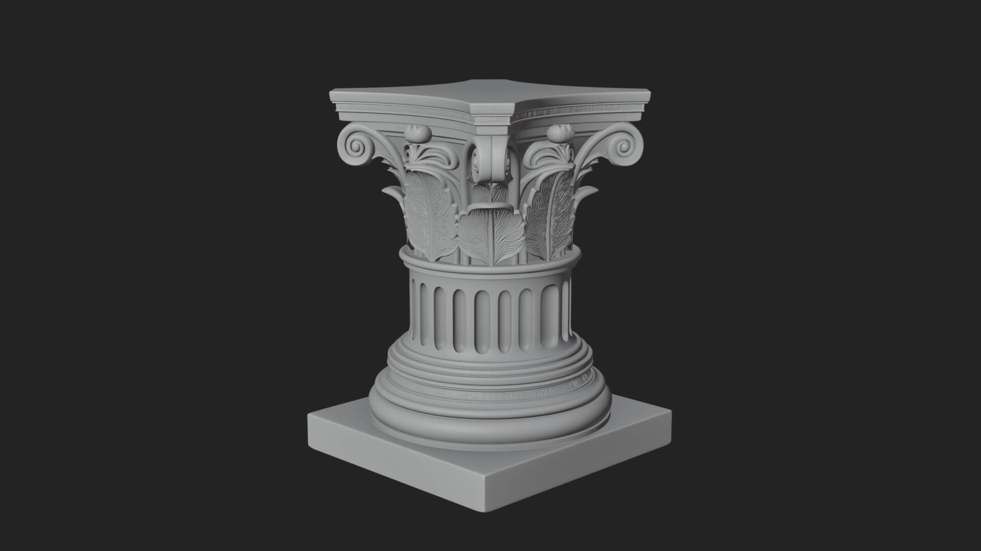 Fluted Classical Column Design 7 3D Print Model 3D Model
