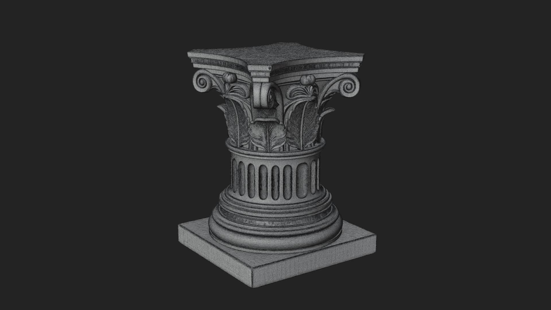 Fluted Classical Column Design 7 3D Print Model 3D Model