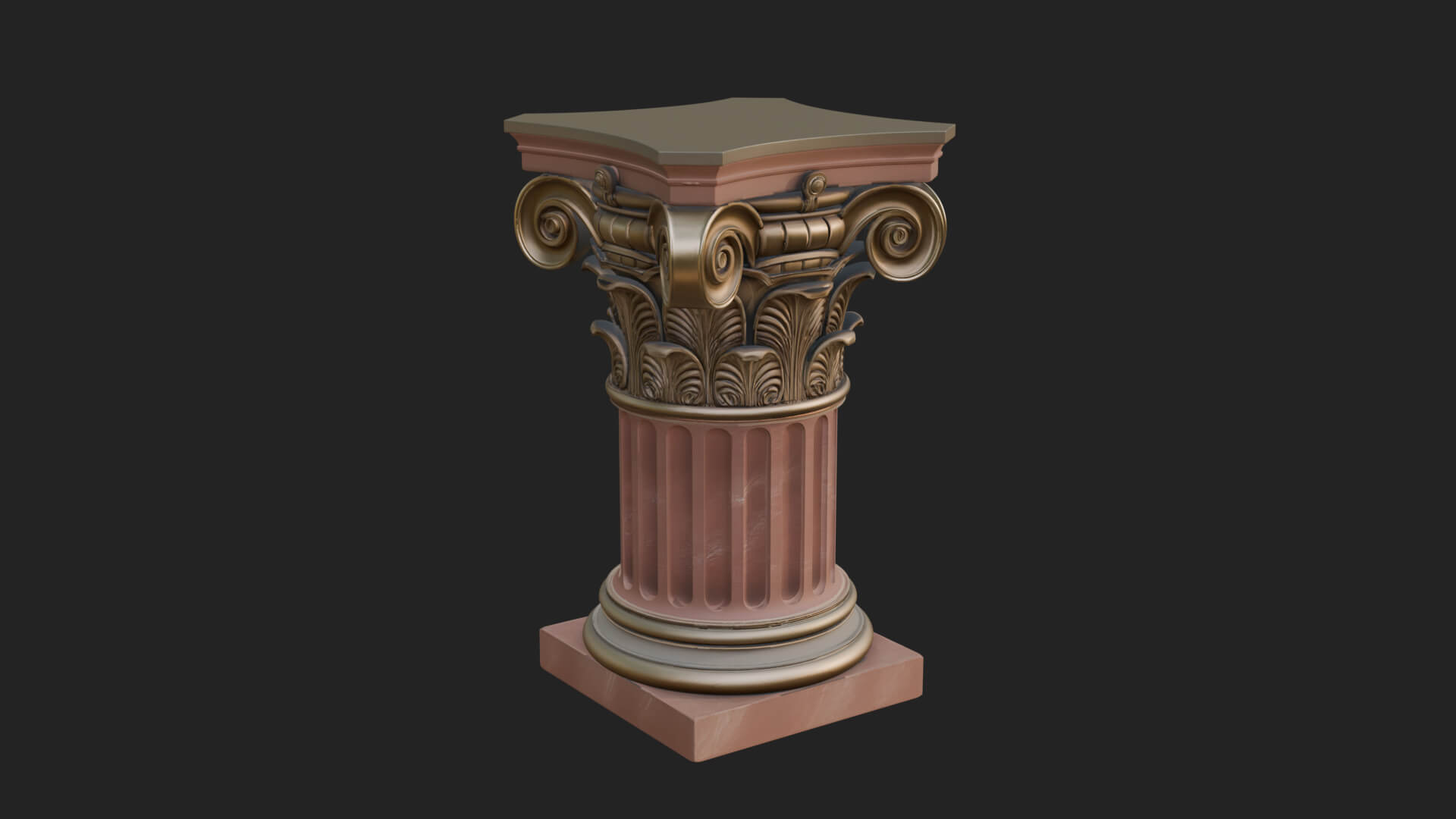 Fluted Classical Column Design 8 3D Print Model 3D Model