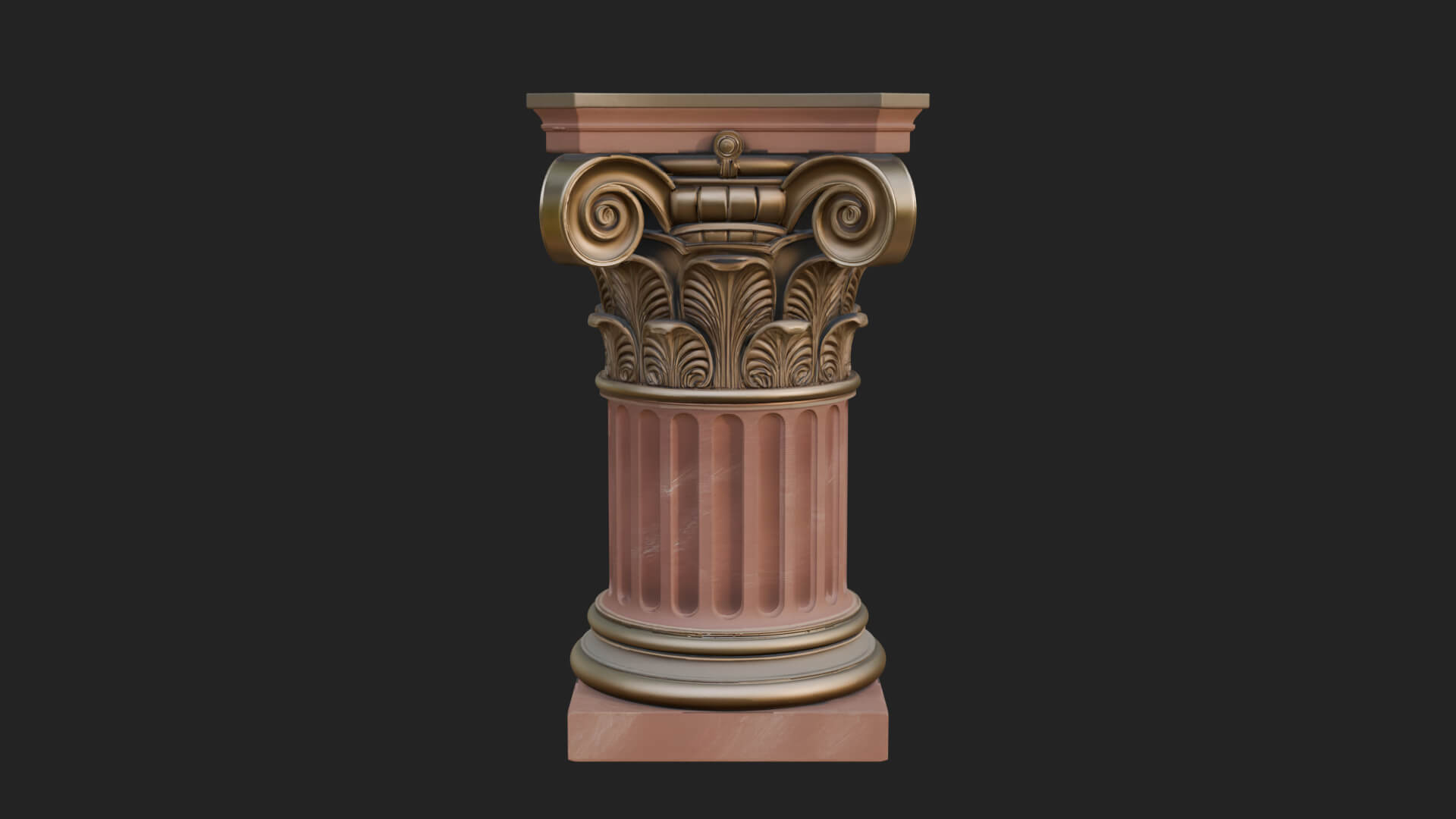 Fluted Classical Column Design 8 3D Print Model 3D Model